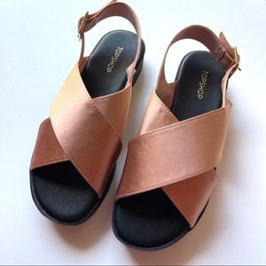 TopShop rose gold platform sandals